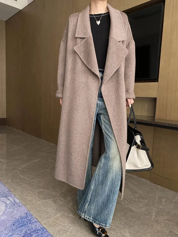 Women's Petite Wool-Blend Long Jacket Coat