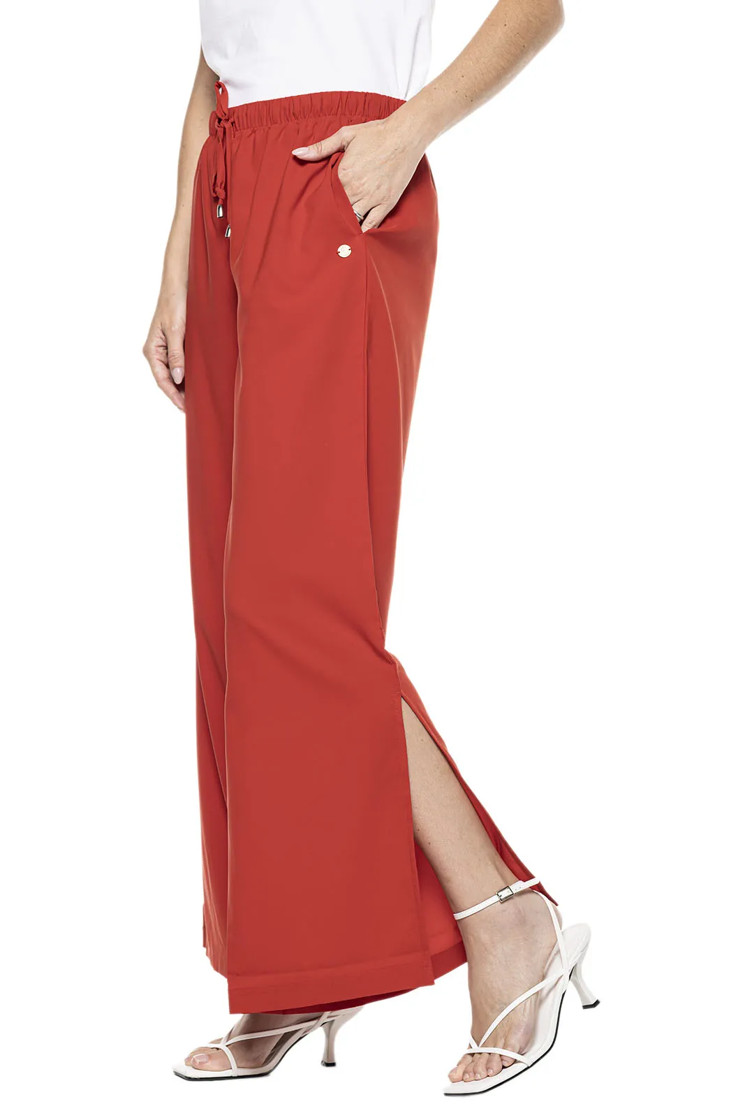 Women's Petra Wide Leg Pants | Carmine Red