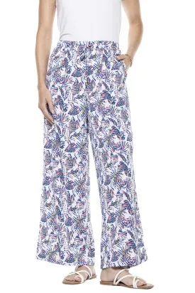 Women's Petra Wide Leg Pants | Magnolia Pink Beach Leaves